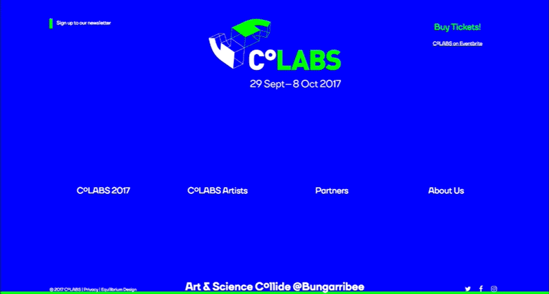CoLABS Art & Science Responsive Microsite